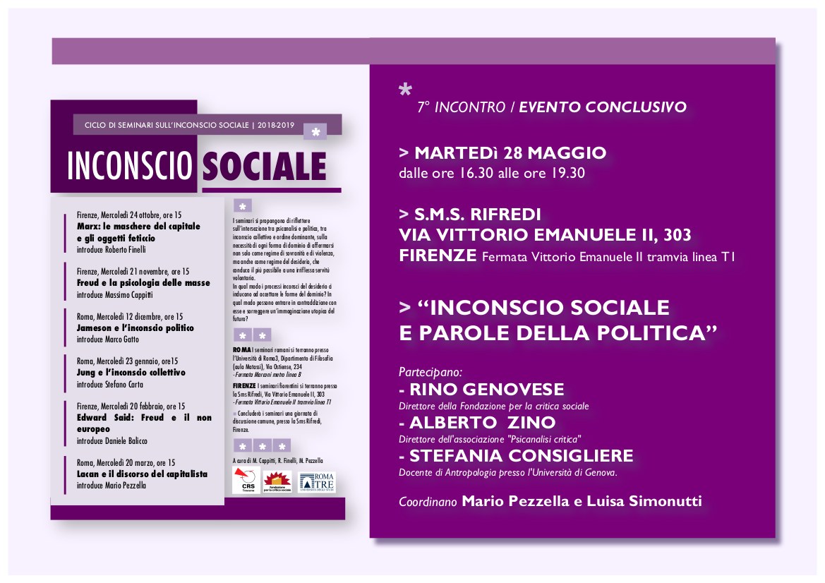 Inconscio sociale e parole della politica